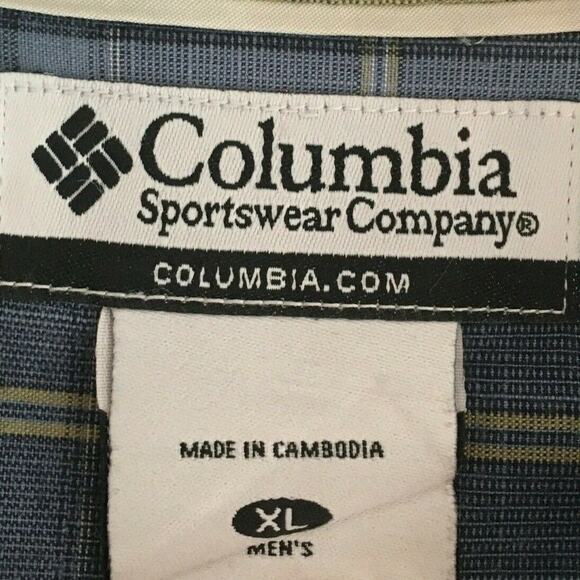 Columbia casual shirt men's size XL blue plaid - Picture 4 of 6